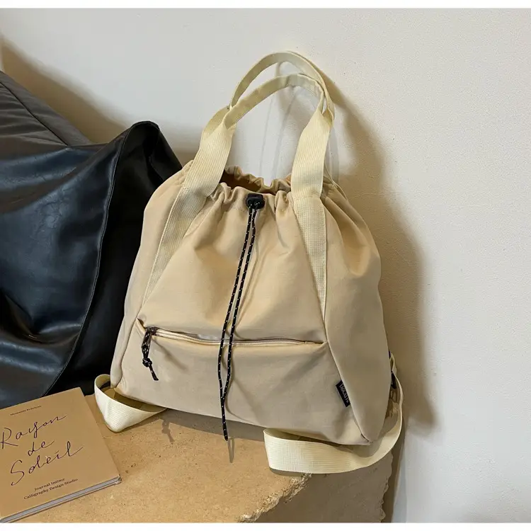 Women's Beige Drawstring Shoulder Bag 2024 New — feature 36