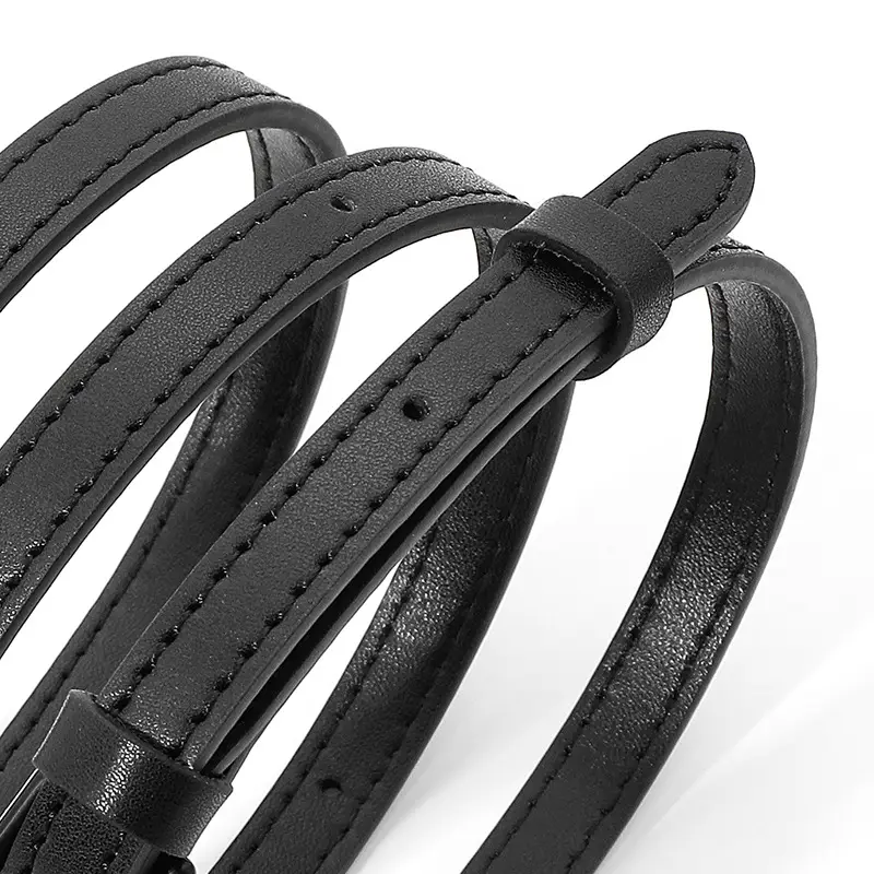 Black Leather Single Shoulder Crossbody Strap Adjustable - Image 5