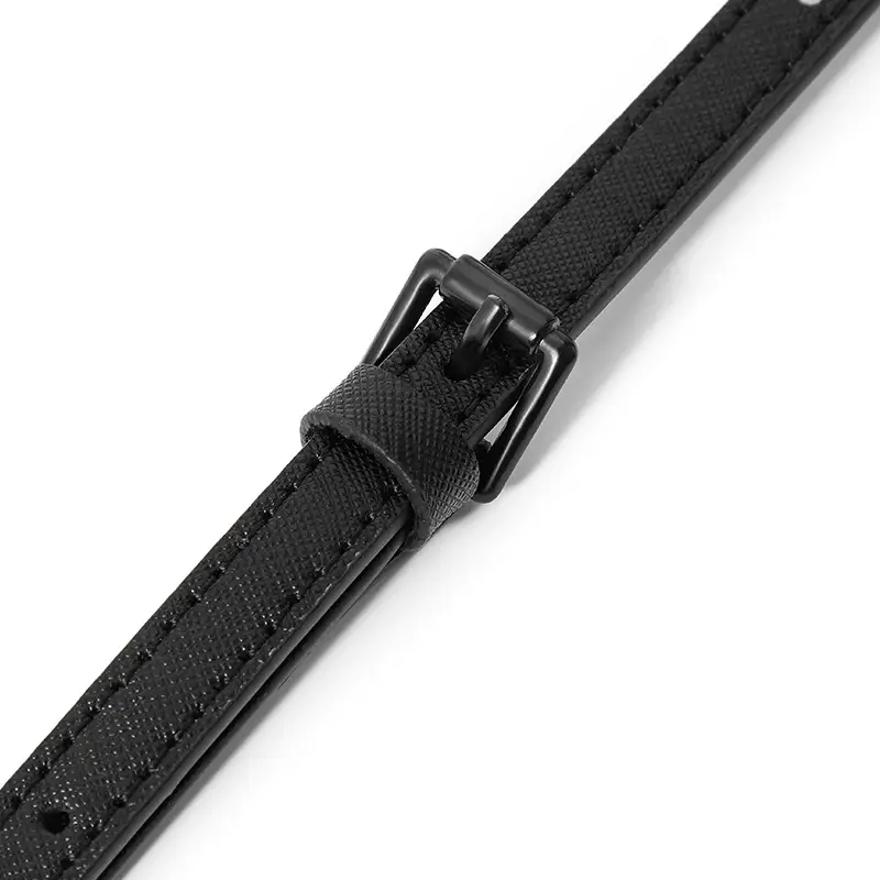 Black Leather Single Shoulder Crossbody Strap Adjustable - Image 6
