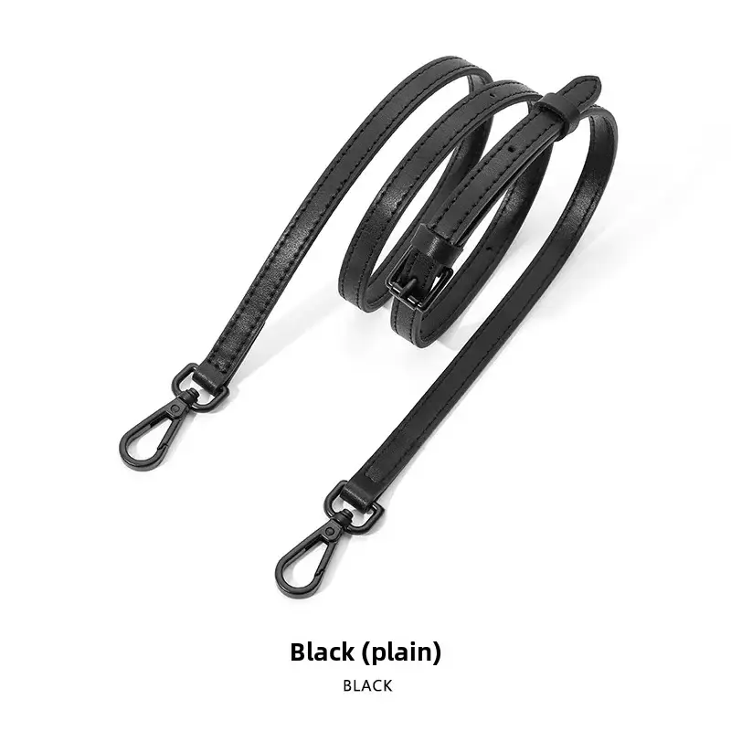 Black Leather Single Shoulder Crossbody Strap Adjustable - Image 2