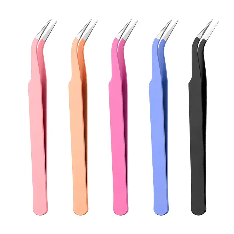False Eyelash Tweezers Grafting Gold Feather Clip for Beginners