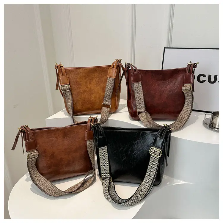 Vintage Korean Style Brown Leather Shoulder Crossbody Bag — feature 20