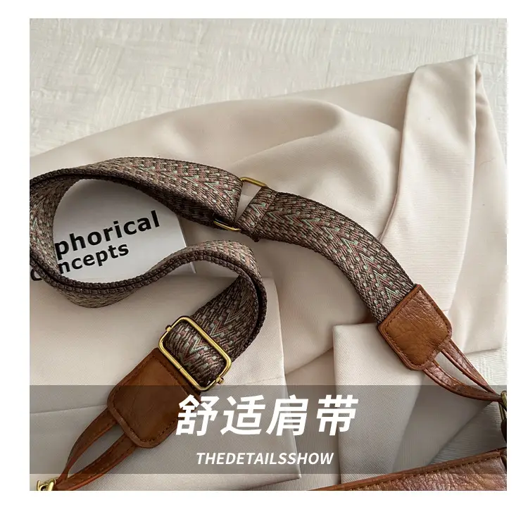Vintage Korean Style Brown Leather Shoulder Crossbody Bag — feature 4