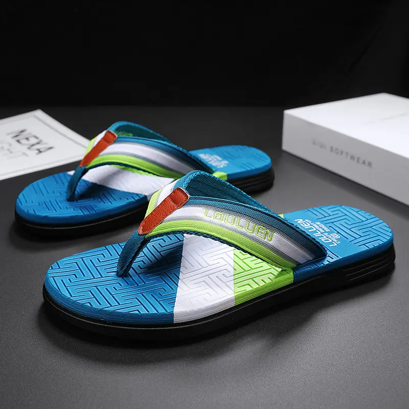 2024 Cross-Border Flip-Flops Men's Summer Color Matching Slippers Large Size Outdoor Beach Shoes Men's Flip-Flops Vietnamese Sandals - Image 6