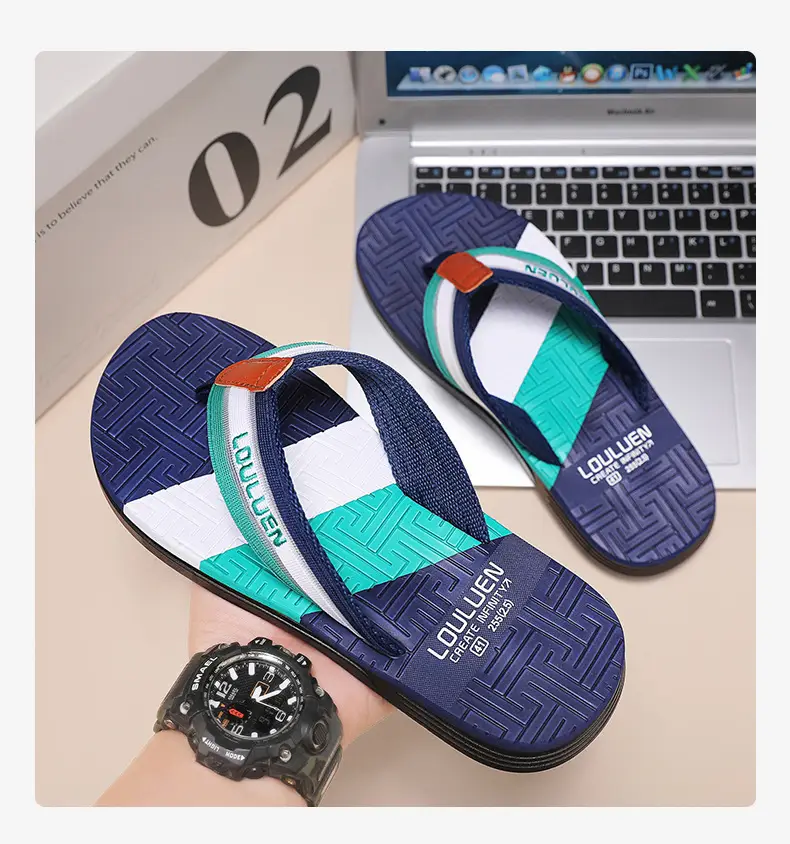 2024 Cross-Border Flip-Flops Men's Summer Color Matching Slippers Large Size Outdoor Beach Shoes Men's Flip-Flops Vietnamese Sandals — feature 14