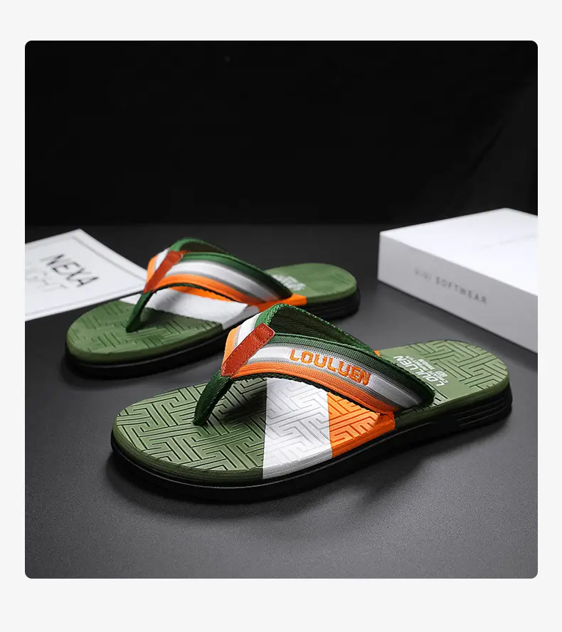 2024 Cross-Border Flip-Flops Men's Summer Color Matching Slippers Large Size Outdoor Beach Shoes Men's Flip-Flops Vietnamese Sandals — feature 19