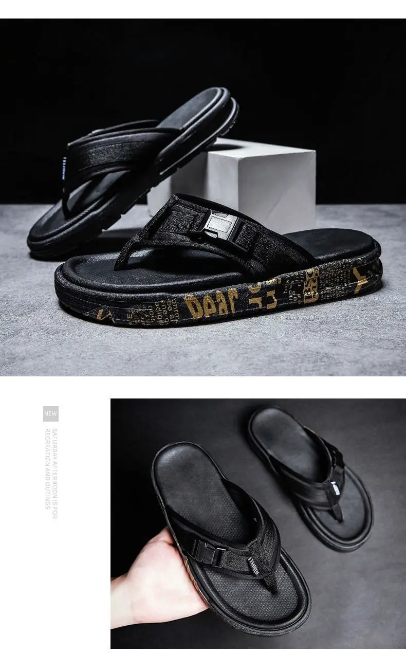Men's Slippers 2026 Summer New Trendy Outdoor Beach Flip-Flops Non-Slip Odor-Resistant Casual Men's Flip-Flops — feature 12
