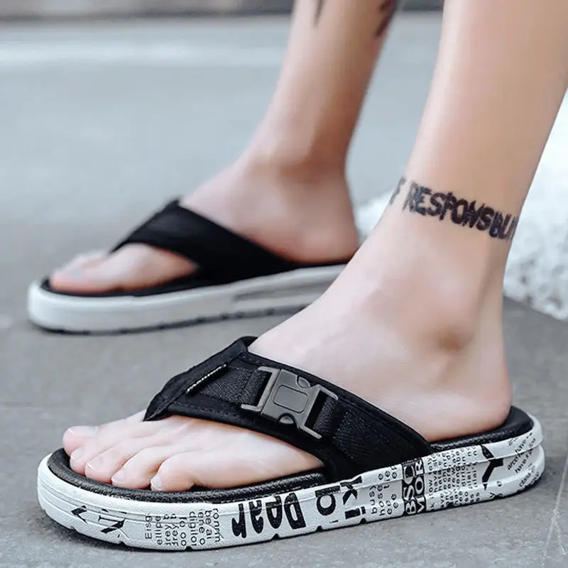 Men's Slippers 2026 Summer New Trendy Outdoor Beach Flip-Flops Non-Slip Odor-Resistant Casual Men's Flip-Flops