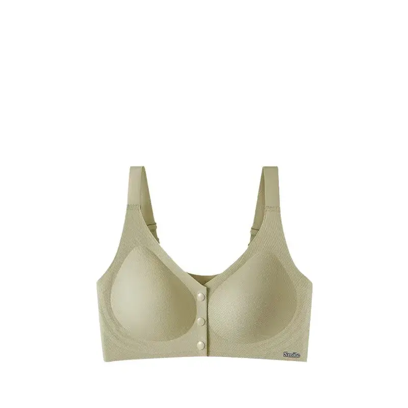 Green Front-Opening Seamless Push-Up Bra - Image 12