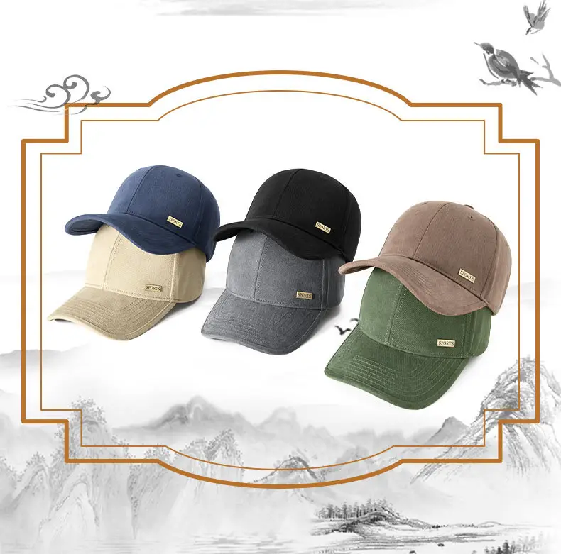 Black Cotton Baseball Cap for Women Men Large Head — feature 10
