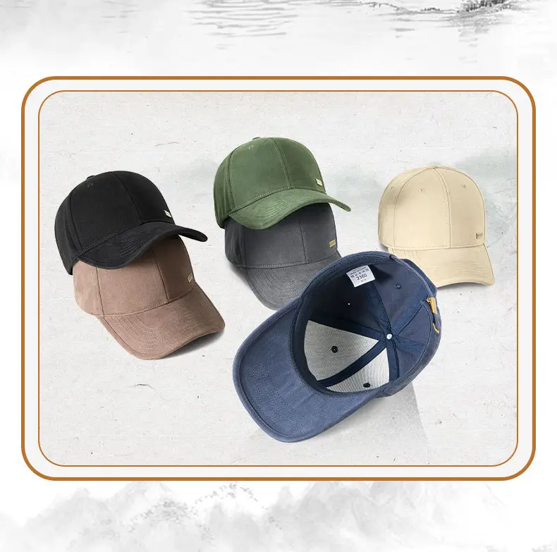 Black Cotton Baseball Cap for Women Men Large Head — feature 11