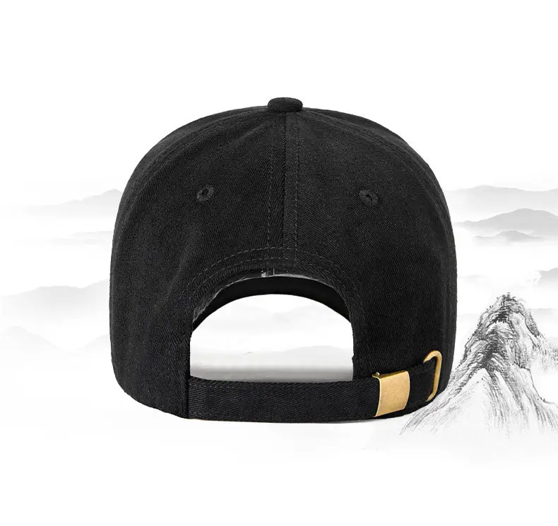 Black Cotton Baseball Cap for Women Men Large Head — feature 16