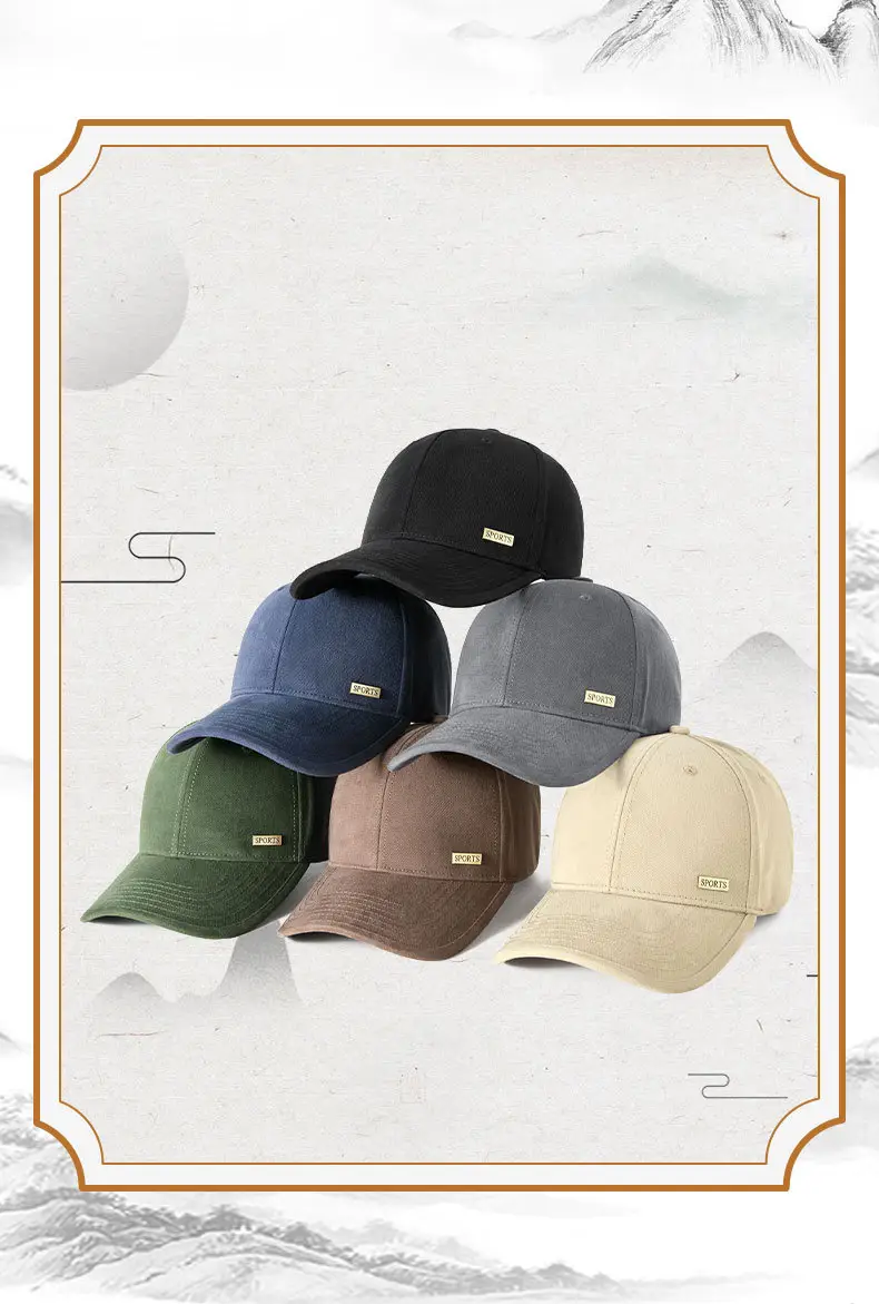 Black Cotton Baseball Cap for Women Men Large Head — feature 9