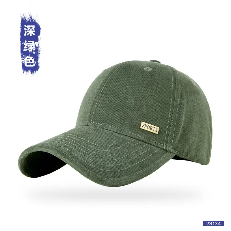 Black Cotton Baseball Cap for Women Men Large Head - Image 3