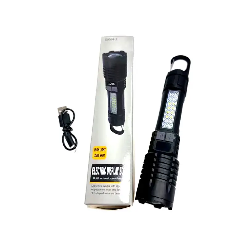 Strong LED Flashlight with Side Lights Red Blue Warning - Image 4
