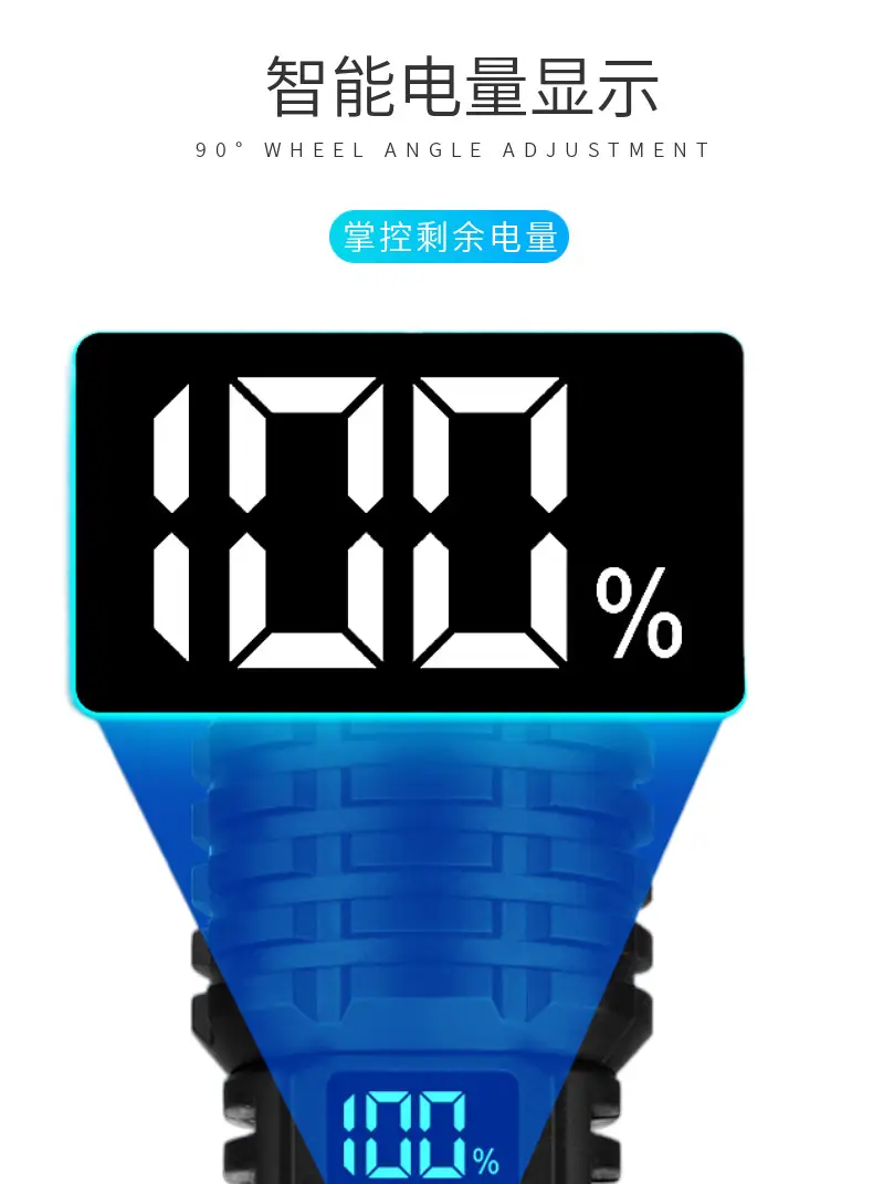 Strong LED Flashlight with Side Lights Red Blue Warning — feature 10