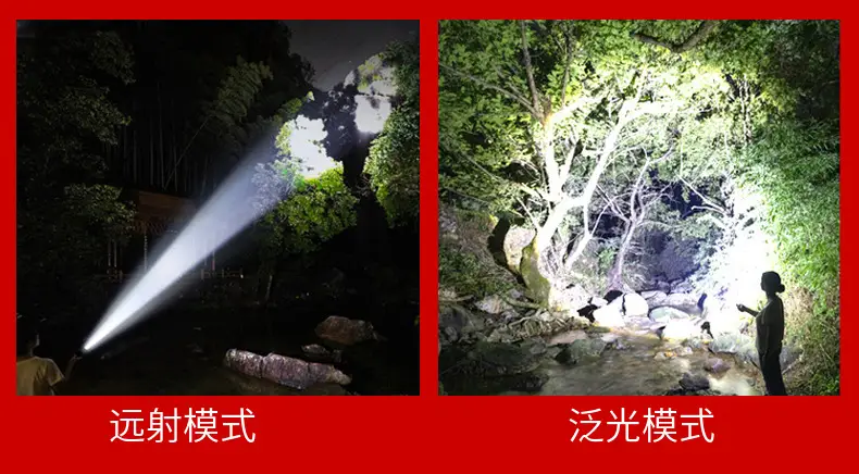 Strong LED Flashlight with Side Lights Red Blue Warning — feature 6