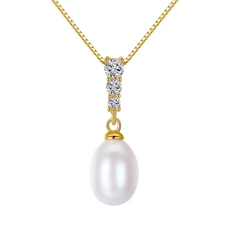 Natural Pearl Zircon Clavicle Necklace for Women