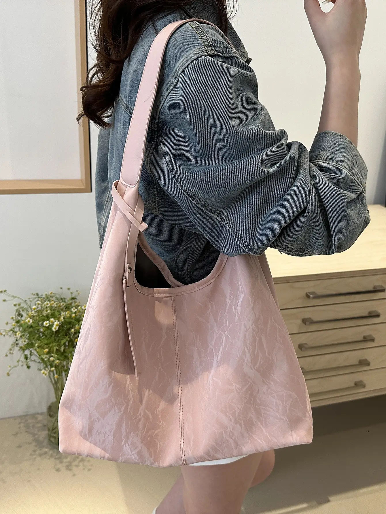 Silver Lace Shoulder Bag Large Capacity Women - Image 8