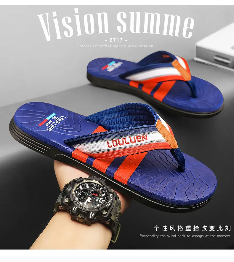 Factory direct 2024 summer new slippers men wear non-slip beach flip-flops flip-flops household slippers — feature 4