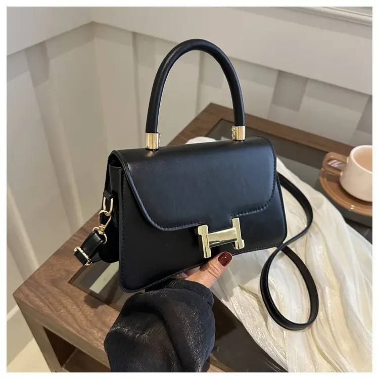 Women's Black H-H Shoulder Bag 2024 Summer — feature 13