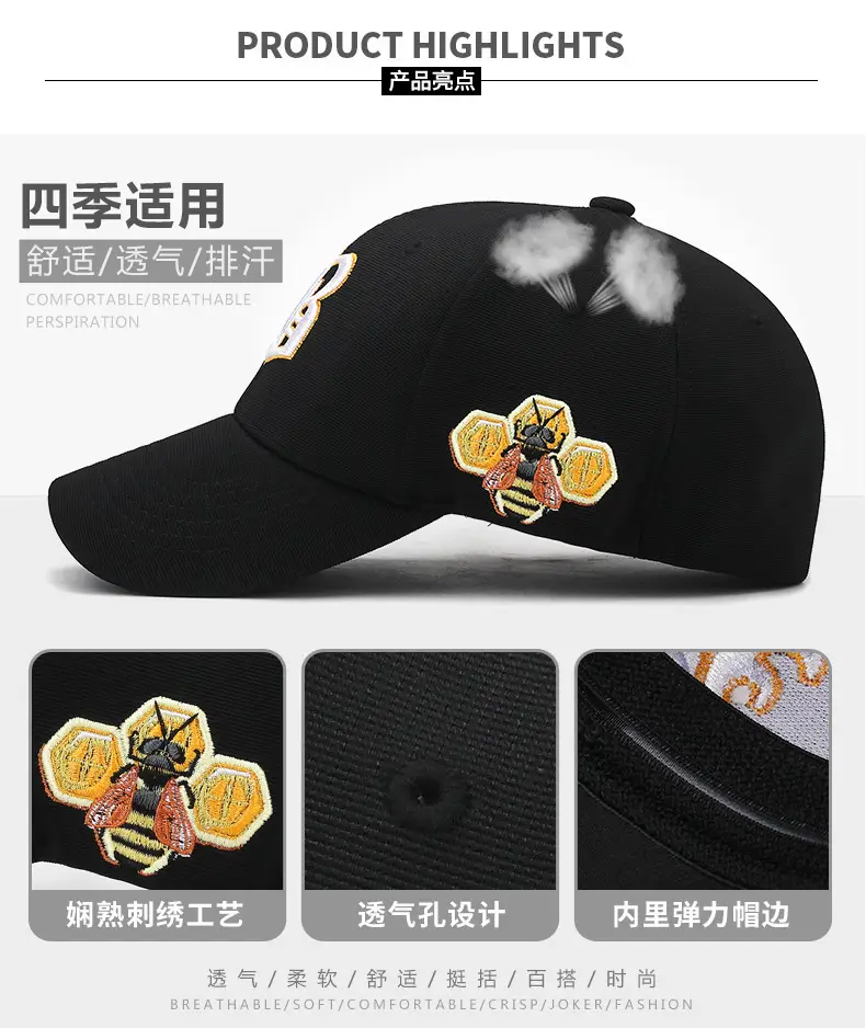 Men Navy Blue Baseball Cap with Embroidered Design — feature 7