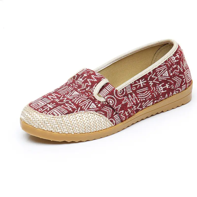 Spring and Summer New Old Beijing Cloth Shoes Women's Single-layer Shoes Women's Shoes Flat Heeled Ethnic Style Shallow Mouth Middle-aged and Elderly Slip-on Mom Shoes - Image 18