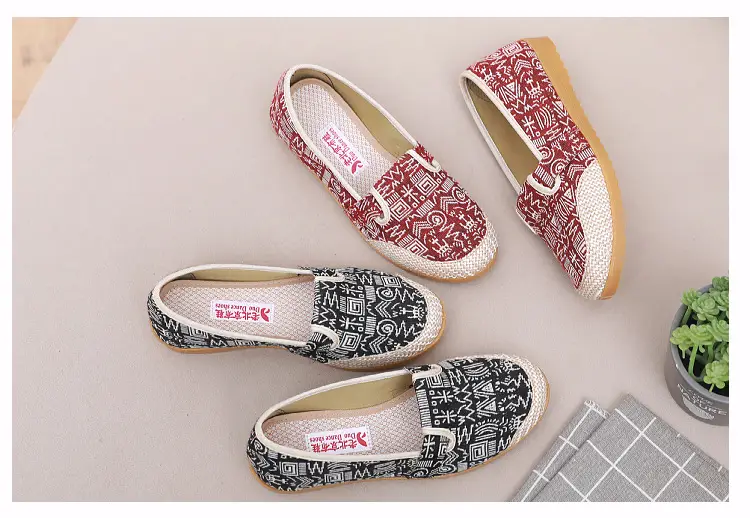 Spring and Summer New Old Beijing Cloth Shoes Women's Single-layer Shoes Women's Shoes Flat Heeled Ethnic Style Shallow Mouth Middle-aged and Elderly Slip-on Mom Shoes — feature 19