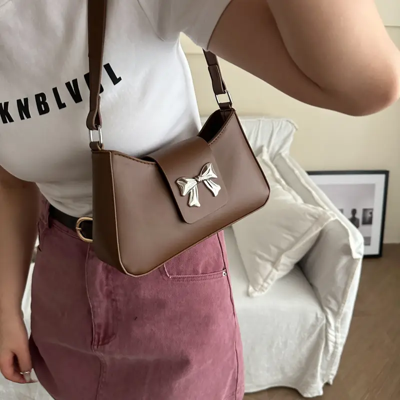 Purple Bow Shoulder Bag for Women 2026 - Image 3