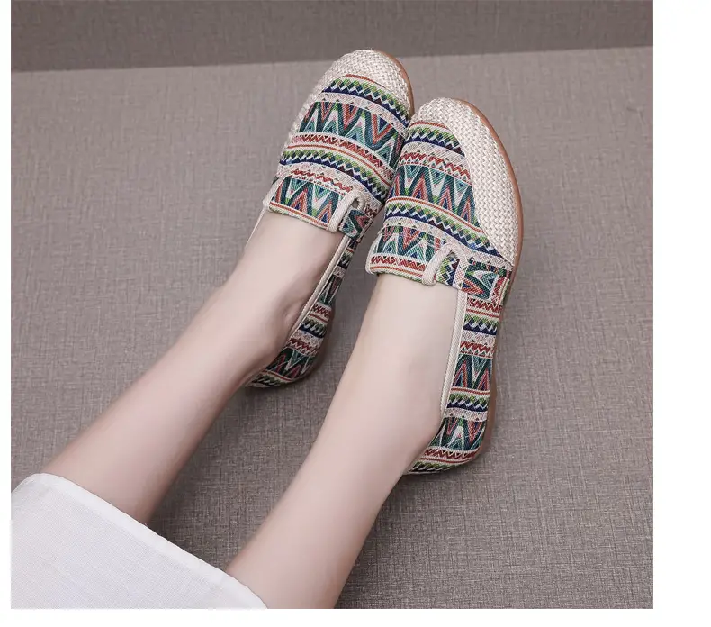 Spring and Summer New Shoes, New Flats, Canvas Shoes, Casual Women's Shoes, Comfortable Non-Slip Fisherman's Shoes, One-Legged Tbottomon Soles — feature 11