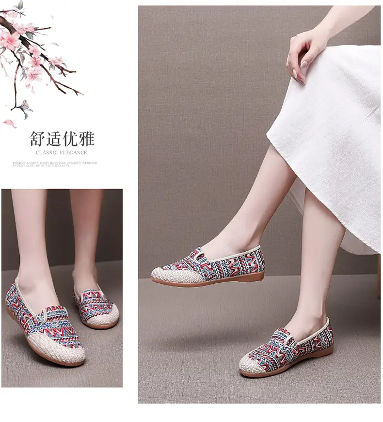 Spring and Summer New Shoes, New Flats, Canvas Shoes, Casual Women's Shoes, Comfortable Non-Slip Fisherman's Shoes, One-Legged Tbottomon Soles — feature 9