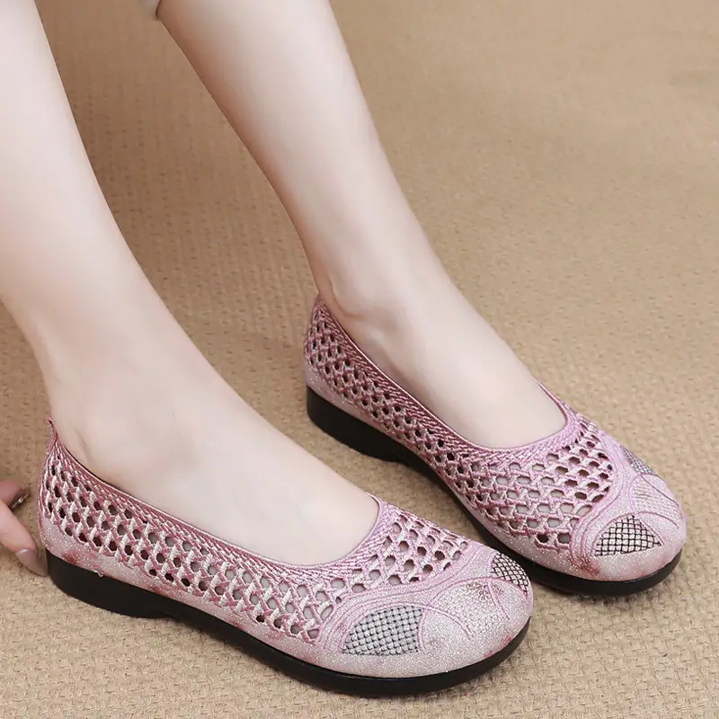 Summer Old Beijing Cloth Shoes Women's Mesh Shoes Comfortable Breathable Flat Women's Shoes for the Elderly Lightweight Comfortable Mesh Moms Shoes - Image 6