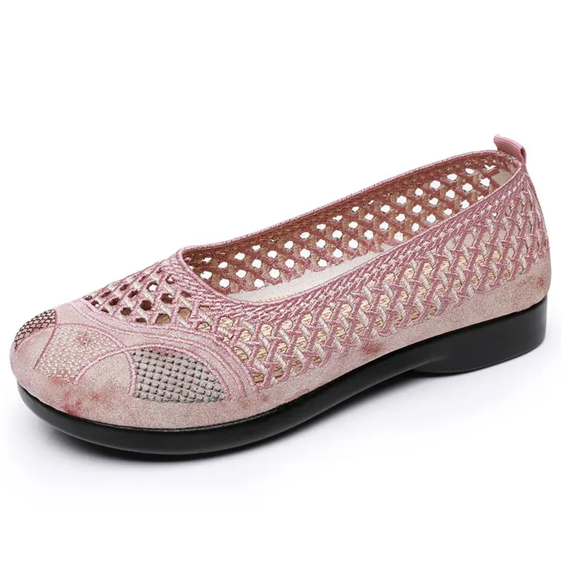 Summer Old Beijing Cloth Shoes Women's Mesh Shoes Comfortable Breathable Flat Women's Shoes for the Elderly Lightweight Comfortable Mesh Moms Shoes - Image 7