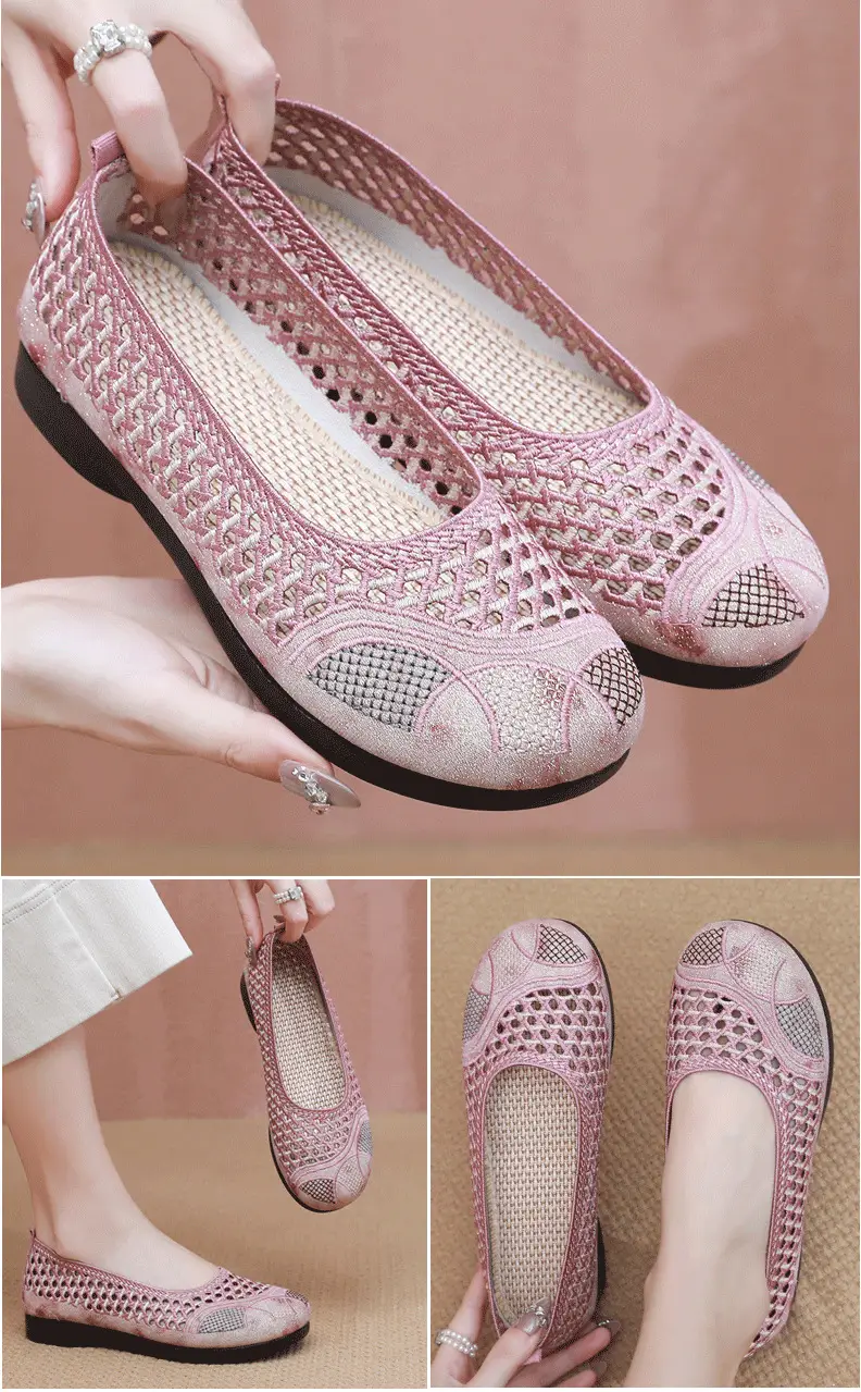 Summer Old Beijing Cloth Shoes Women's Mesh Shoes Comfortable Breathable Flat Women's Shoes for the Elderly Lightweight Comfortable Mesh Moms Shoes — feature 14
