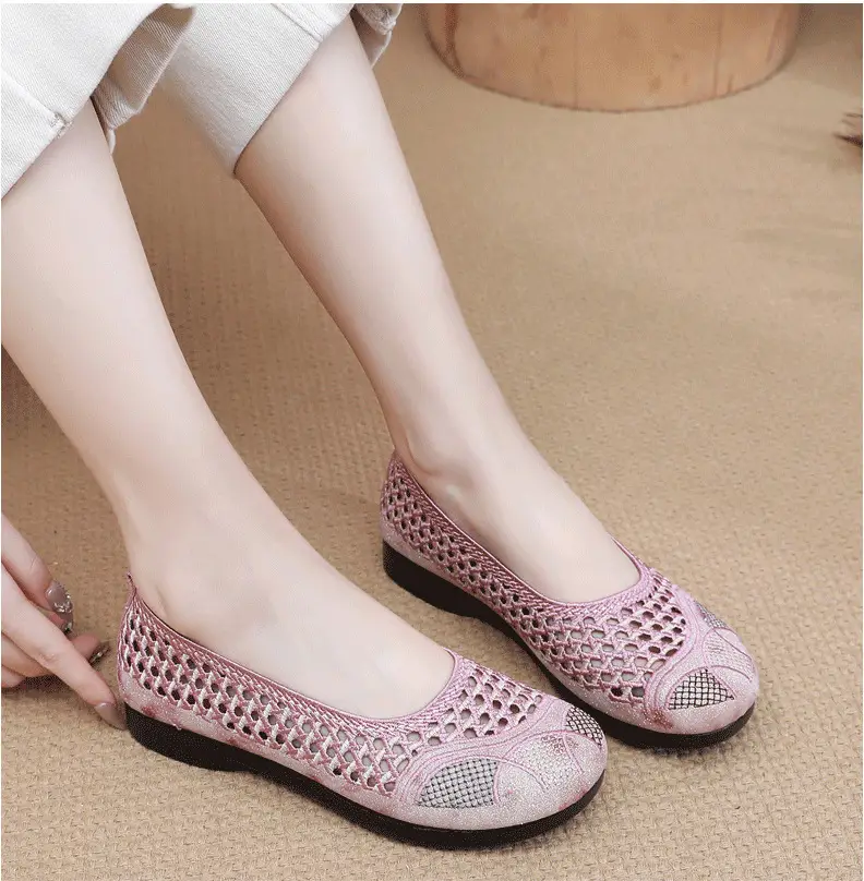 Summer Old Beijing Cloth Shoes Women's Mesh Shoes Comfortable Breathable Flat Women's Shoes for the Elderly Lightweight Comfortable Mesh Moms Shoes — feature 15