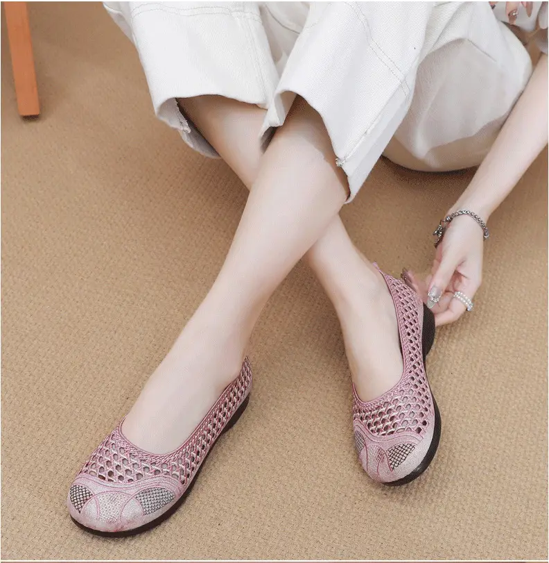 Summer Old Beijing Cloth Shoes Women's Mesh Shoes Comfortable Breathable Flat Women's Shoes for the Elderly Lightweight Comfortable Mesh Moms Shoes — feature 16