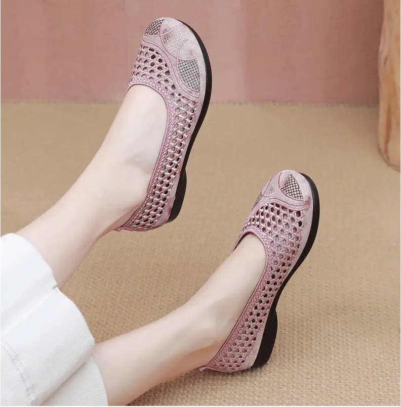 Summer Old Beijing Cloth Shoes Women's Mesh Shoes Comfortable Breathable Flat Women's Shoes for the Elderly Lightweight Comfortable Mesh Moms Shoes — feature 17
