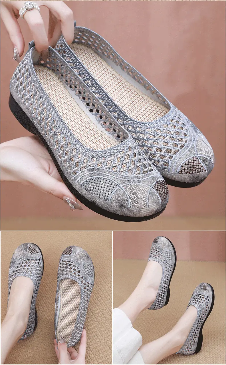 Summer Old Beijing Cloth Shoes Women's Mesh Shoes Comfortable Breathable Flat Women's Shoes for the Elderly Lightweight Comfortable Mesh Moms Shoes — feature 19