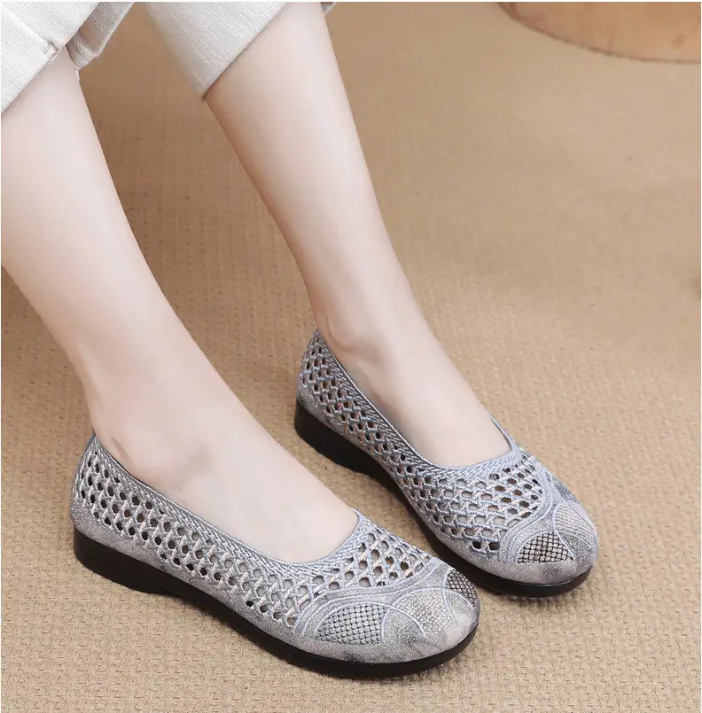 Summer Old Beijing Cloth Shoes Women's Mesh Shoes Comfortable Breathable Flat Women's Shoes for the Elderly Lightweight Comfortable Mesh Moms Shoes — feature 21