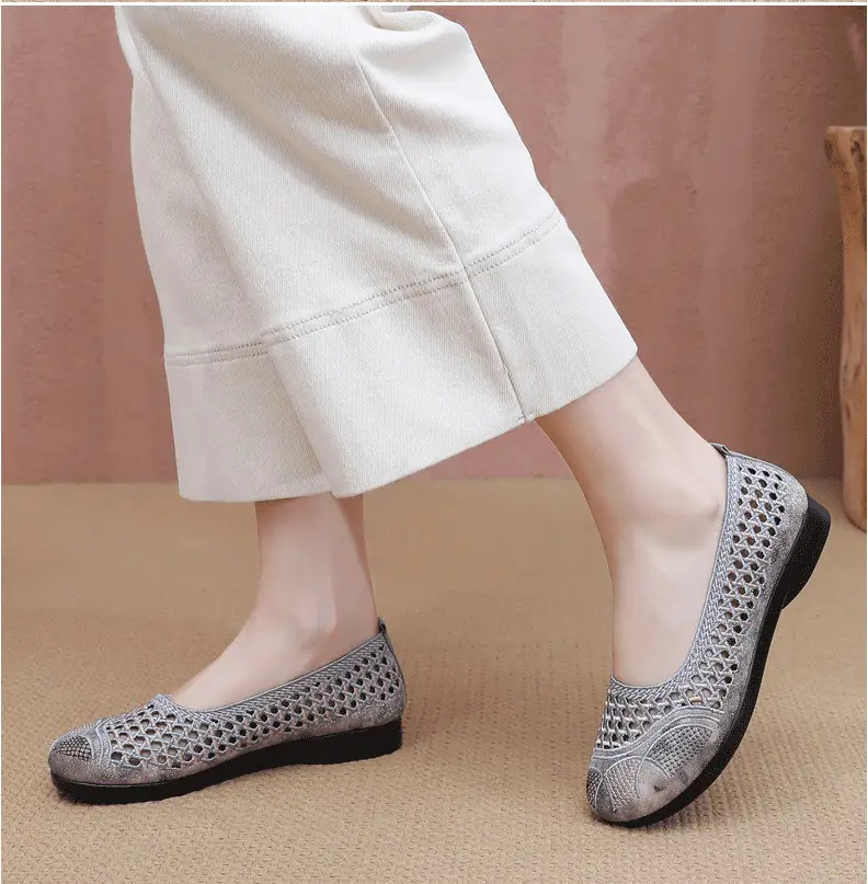Summer Old Beijing Cloth Shoes Women's Mesh Shoes Comfortable Breathable Flat Women's Shoes for the Elderly Lightweight Comfortable Mesh Moms Shoes — feature 22