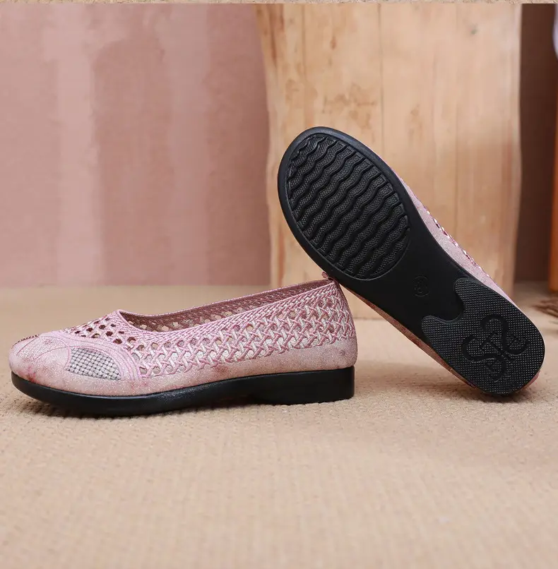 Summer Old Beijing Cloth Shoes Women's Mesh Shoes Comfortable Breathable Flat Women's Shoes for the Elderly Lightweight Comfortable Mesh Moms Shoes — feature 27
