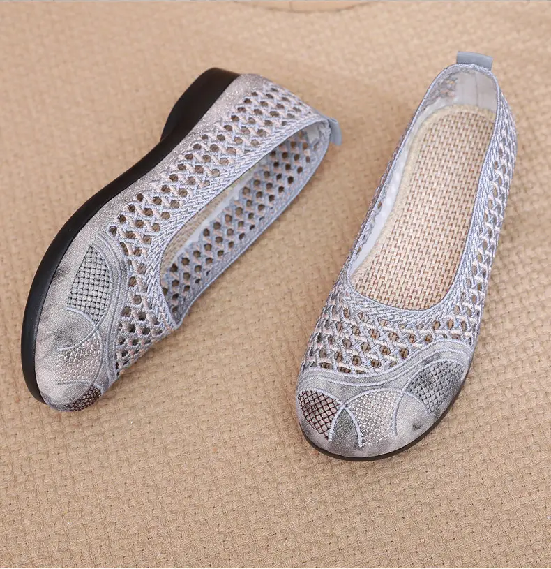 Summer Old Beijing Cloth Shoes Women's Mesh Shoes Comfortable Breathable Flat Women's Shoes for the Elderly Lightweight Comfortable Mesh Moms Shoes — feature 31