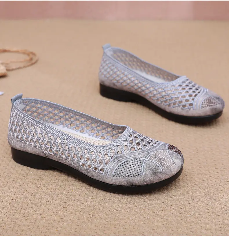 Summer Old Beijing Cloth Shoes Women's Mesh Shoes Comfortable Breathable Flat Women's Shoes for the Elderly Lightweight Comfortable Mesh Moms Shoes — feature 32