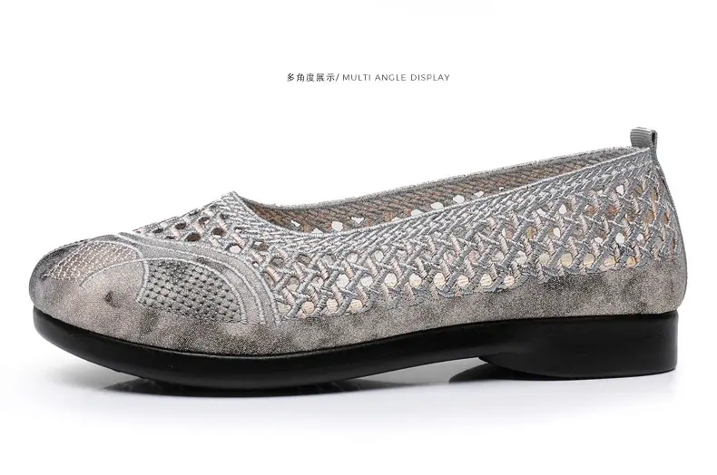Summer Old Beijing Cloth Shoes Women's Mesh Shoes Comfortable Breathable Flat Women's Shoes for the Elderly Lightweight Comfortable Mesh Moms Shoes — feature 38