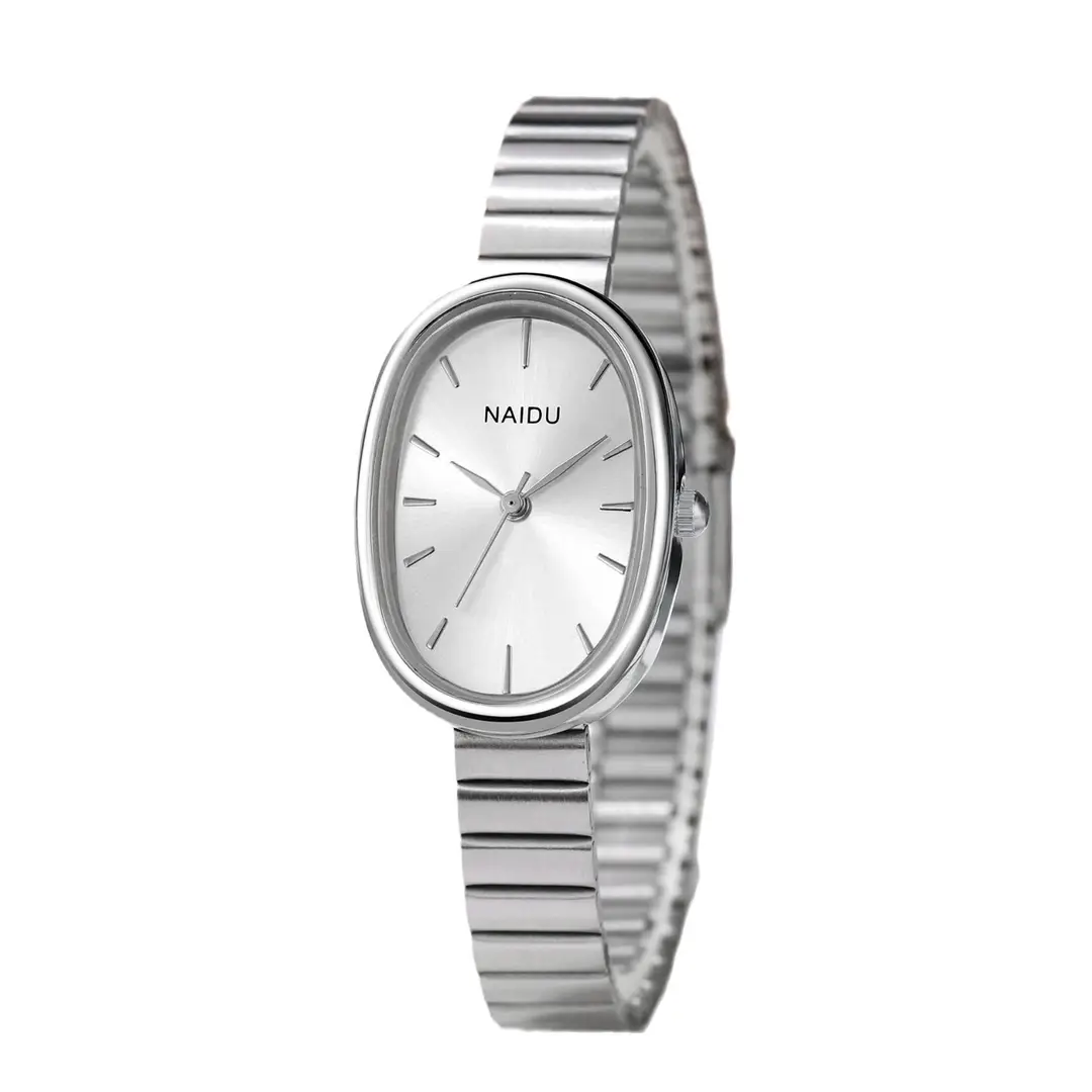 New Fashion Women's Watch Women's Steel Band Ins High-end Sense Oval Steel Band Bracelet All-match Quartz Watch