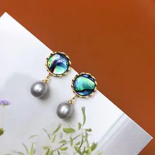 Star Shaped Pearl Earrings 7mm Light Luxury Vintage