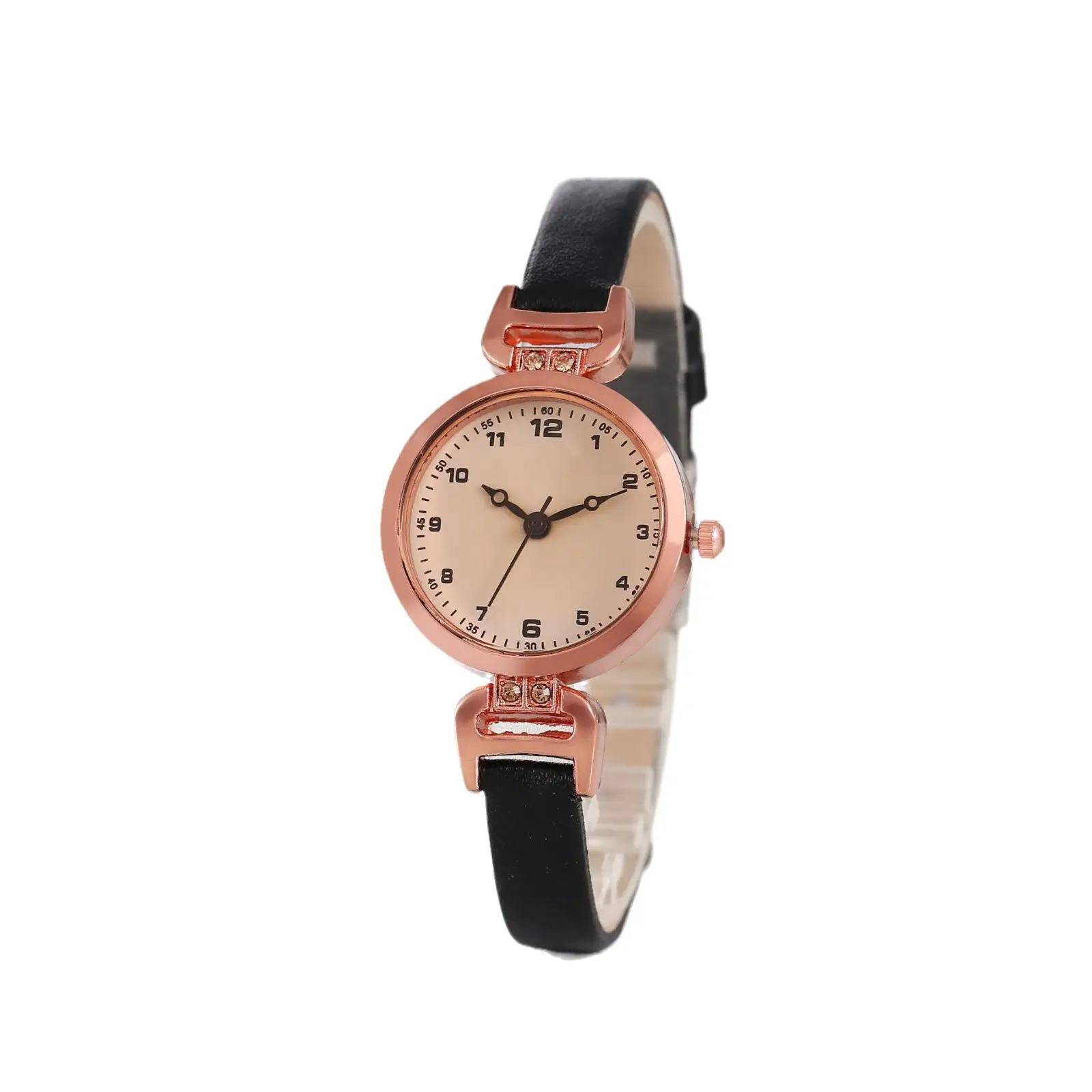 Women's Pink Rose Gold Watch with Leather Band