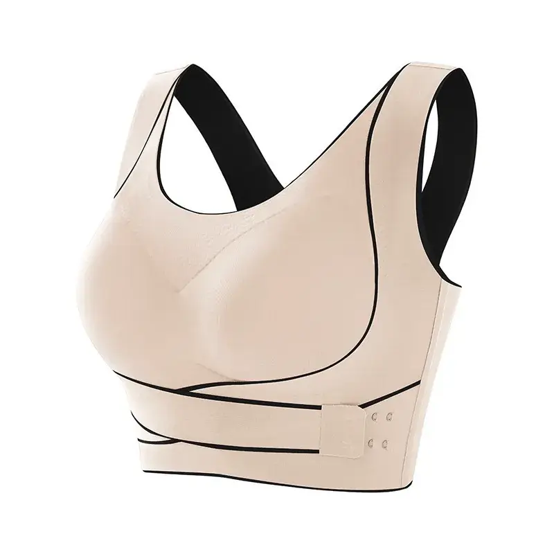 Cross Buckle Shockproof Push Up Sports Vest Bra Plus Size - Image 2