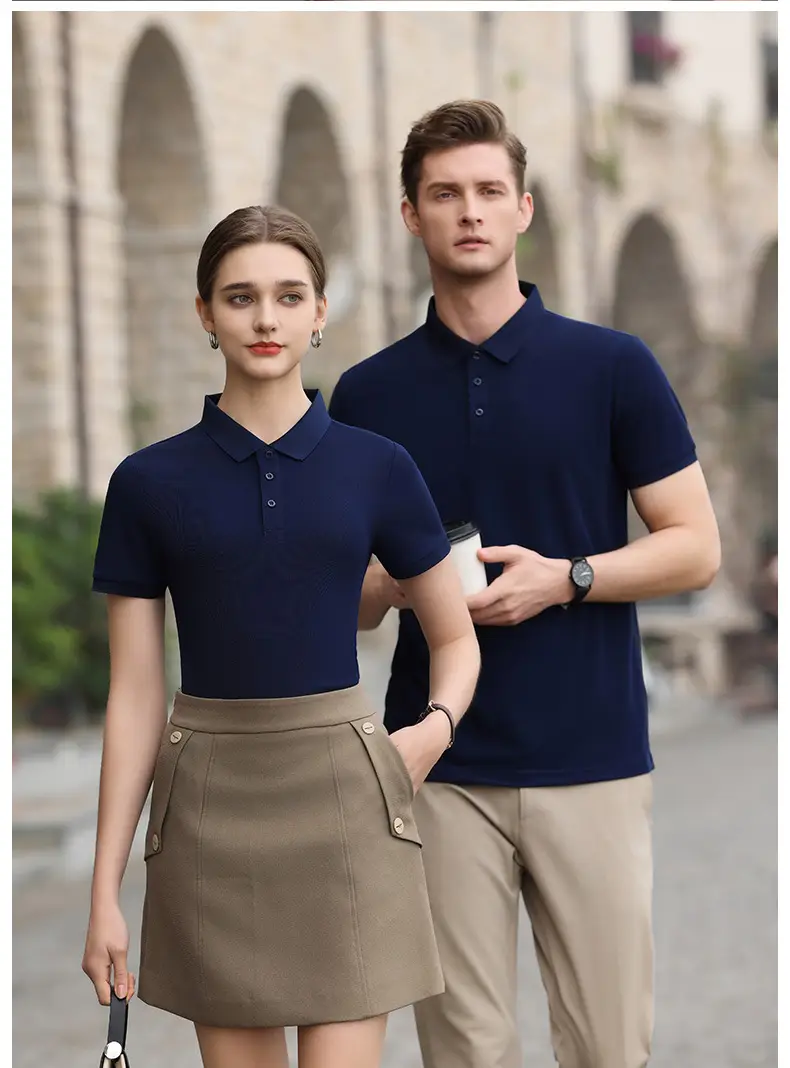 High-end Blue Polo Shirt for Men Women — feature 26