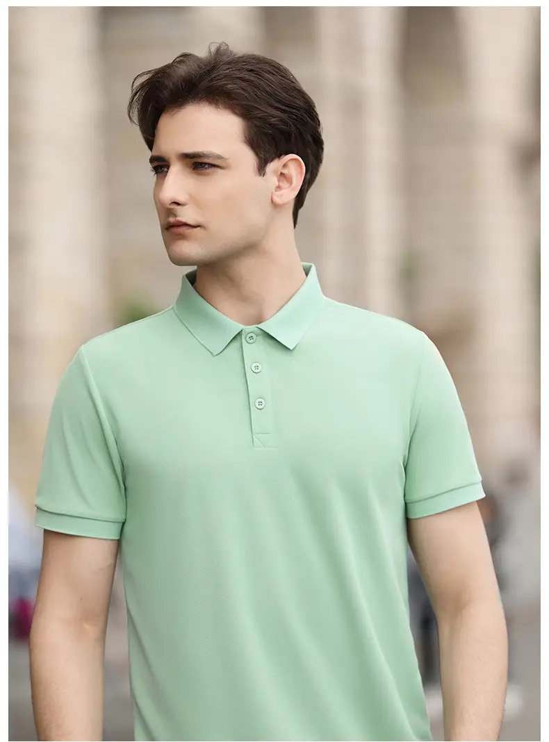 High-end Blue Polo Shirt for Men Women — feature 29